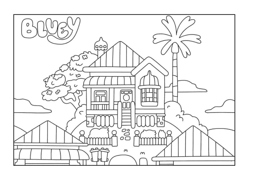 Blueys House Coloring Pages Pdf Free Vectors